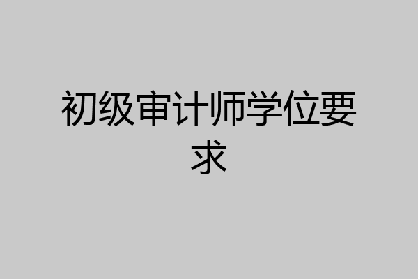 初级审计师学位要求