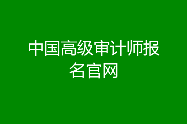 中国高级审计师报名官网