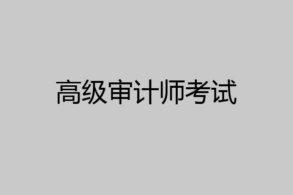 高级审计师考试