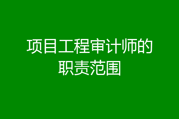 项目工程审计师的职责范围