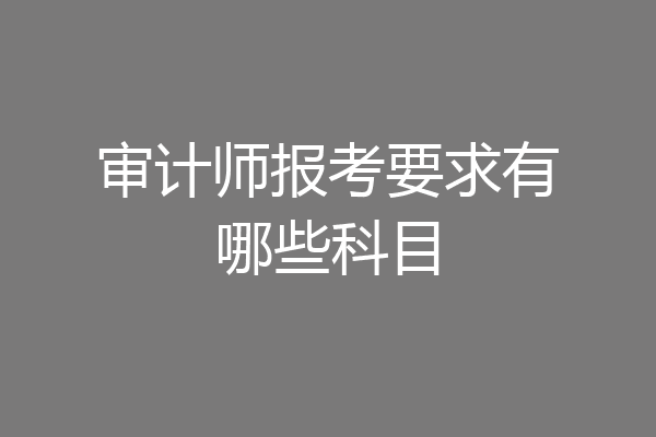 审计师报考要求有哪些科目