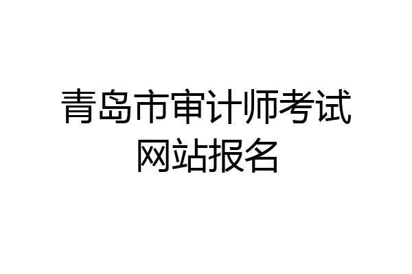青岛市审计师考试网站报名