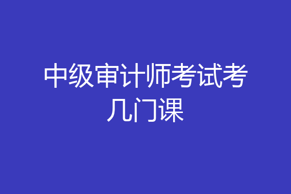 中级审计师考试考几门课