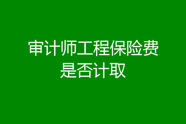 审计师工程保险费是否计取