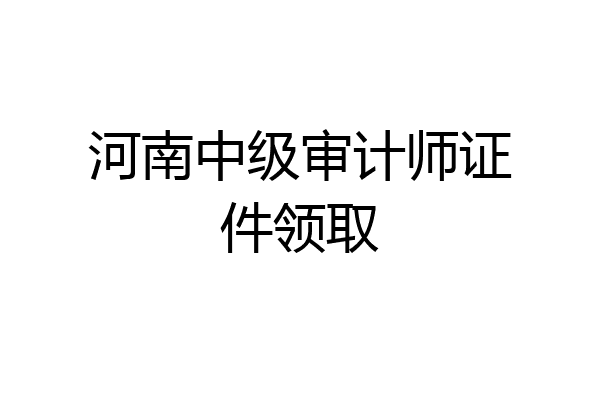 河南中级审计师证件领取