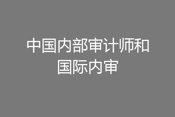 中国内部审计师和国际内审