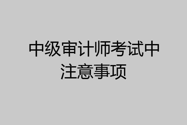 中级审计师考试中注意事项