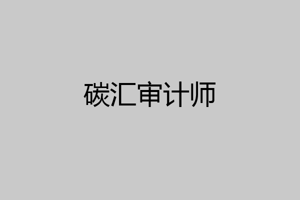 碳汇审计师