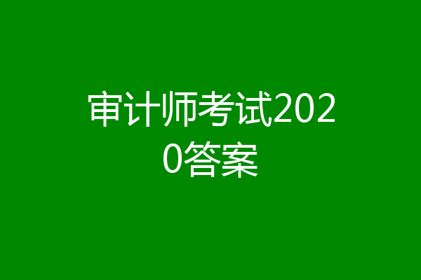 审计师考试2020答案