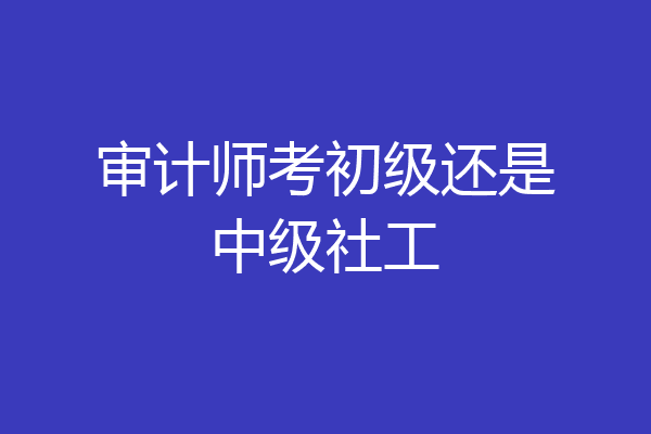 审计师考初级还是中级社工
