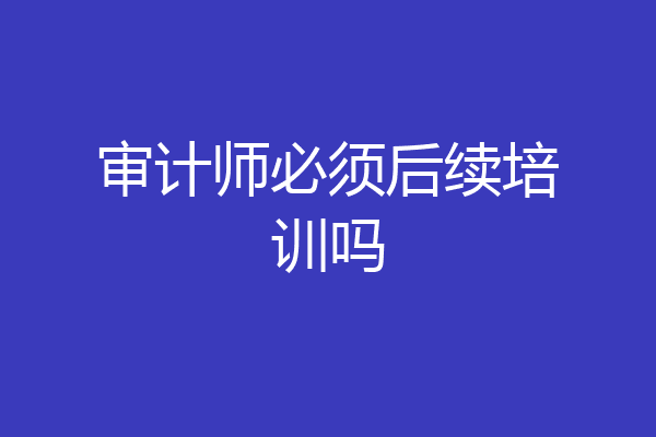 审计师必须后续培训吗
