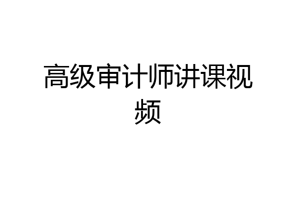 高级审计师讲课视频