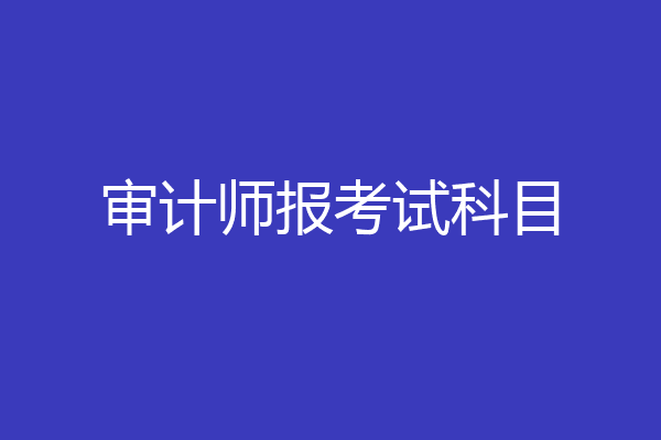 审计师报考试科目