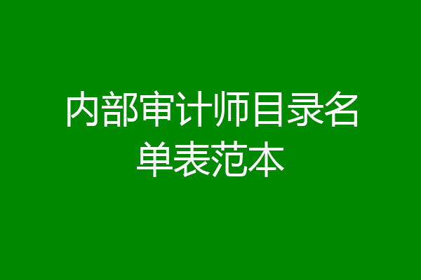 内部审计师目录名单表范本
