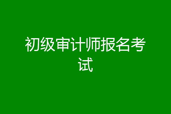 初级审计师报名考试