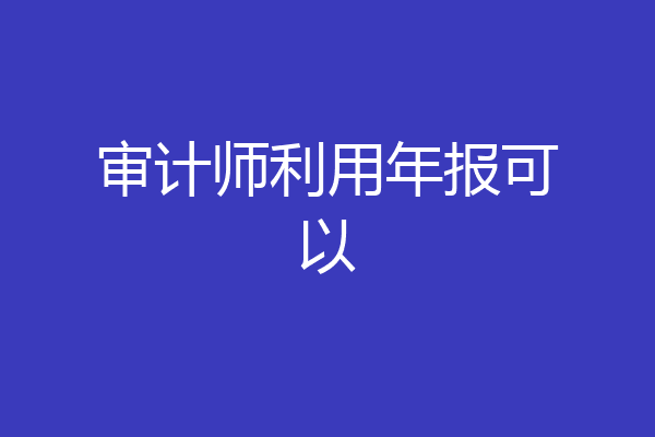 审计师利用年报可以
