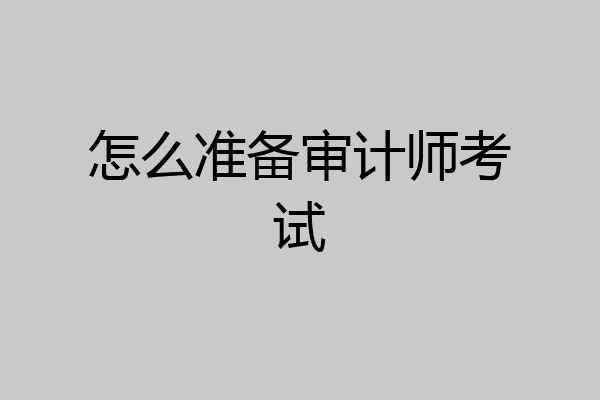 怎么准备审计师考试