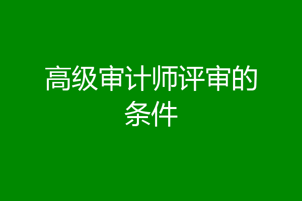 高级审计师评审的条件
