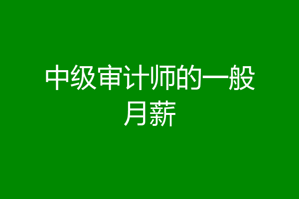 中级审计师的一般月薪