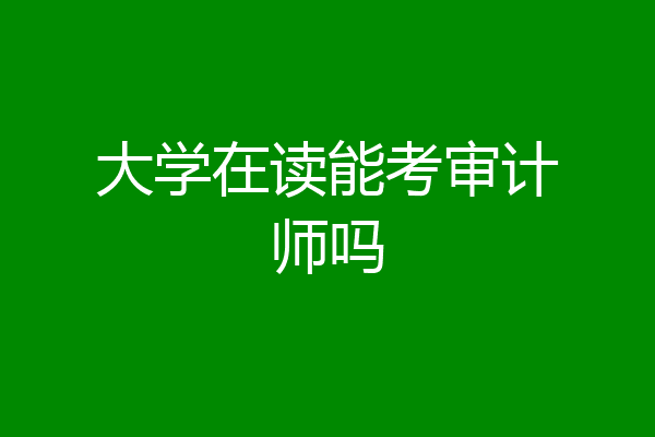 大学在读能考审计师吗