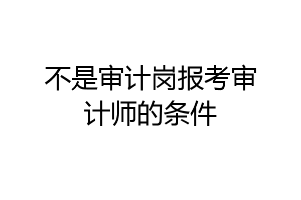 不是审计岗报考审计师的条件