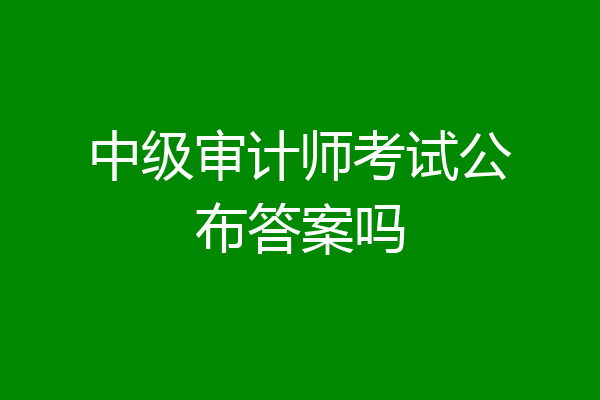 中级审计师考试公布答案吗