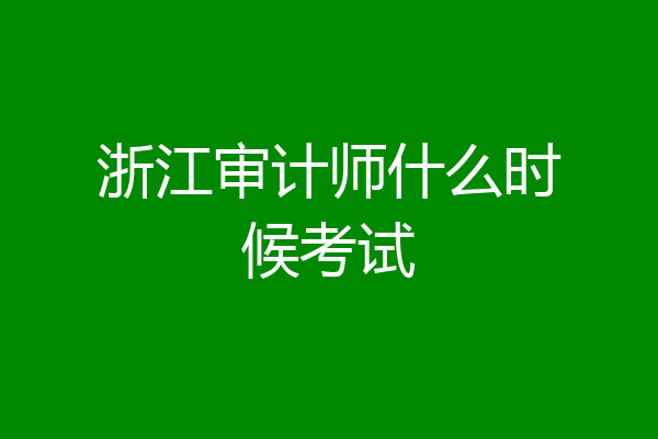 浙江审计师什么时候考试