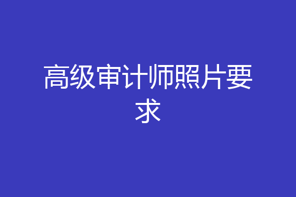 高级审计师照片要求