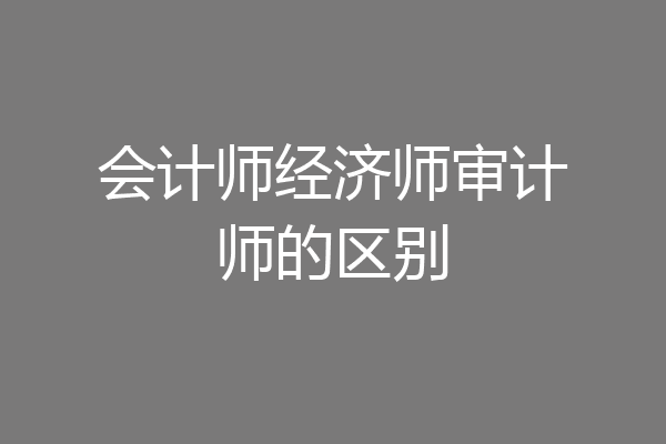 会计师经济师审计师的区别