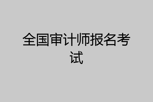 全国审计师报名考试