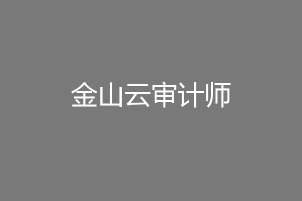 金山云审计师