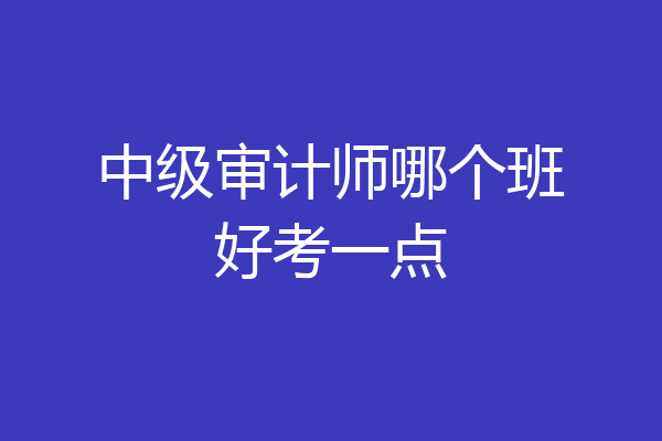 中级审计师哪个班好考一点
