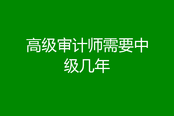 高级审计师需要中级几年