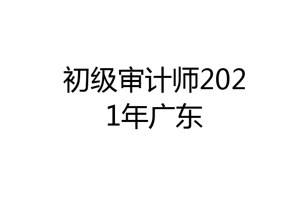 初级审计师2021年广东