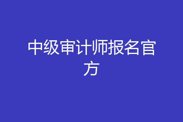 中级审计师报名官方
