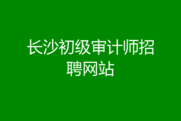 长沙初级审计师招聘网站