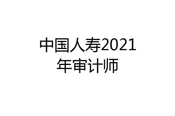 中国人寿2021年审计师