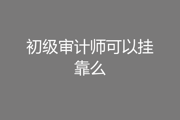 初级审计师可以挂靠么