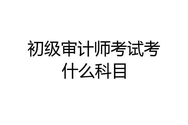 初级审计师考试考什么科目