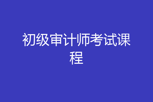 初级审计师考试课程