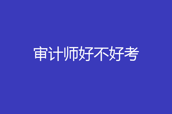 审计师好不好考