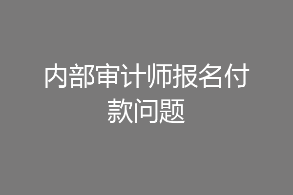 内部审计师报名付款问题