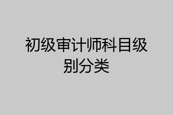 初级审计师科目级别分类