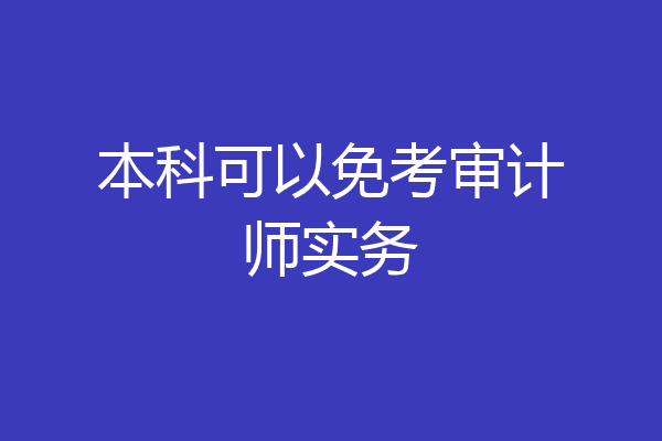 本科可以免考审计师实务