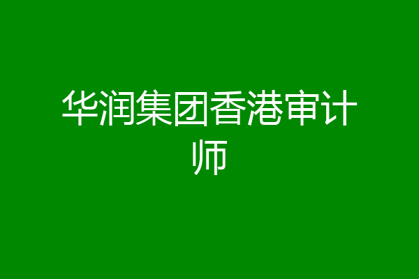 华润集团香港审计师