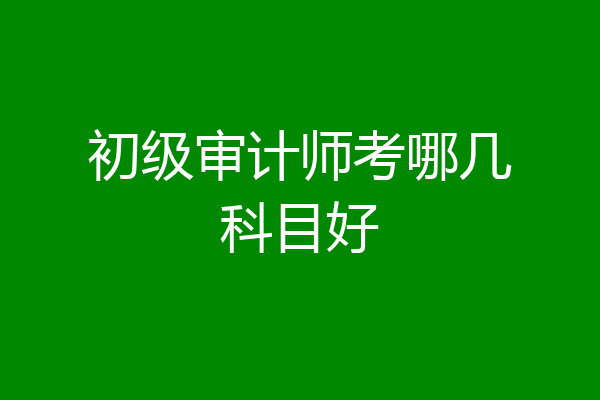 初级审计师考哪几科目好