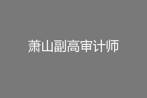 萧山副高审计师