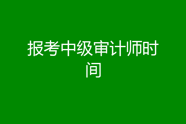 报考中级审计师时间