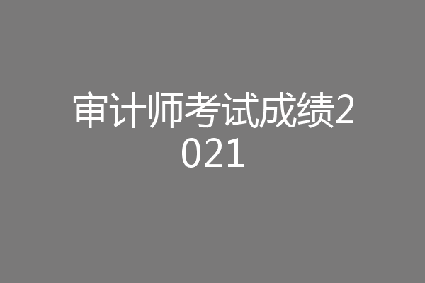 审计师考试成绩2021