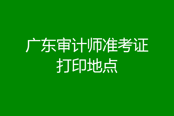 广东审计师准考证打印地点